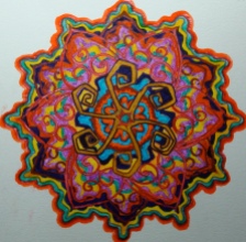Mandala for Steve. Coloured pen on paper. (Drwg #36)
